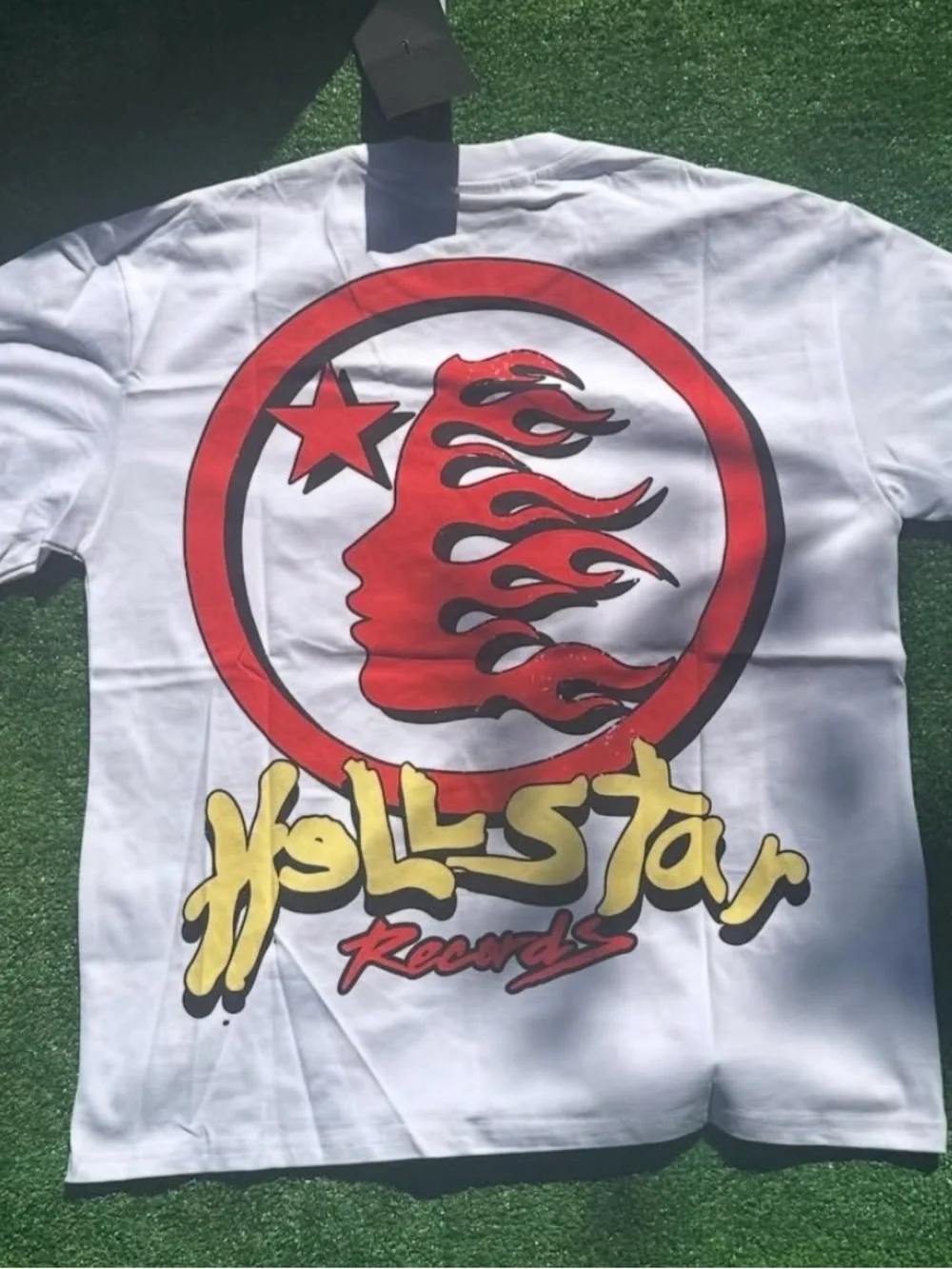 Hellstar Records White Graphic Tee - "Is This What Heaven Sounds Like?" - Picture 2 of 2